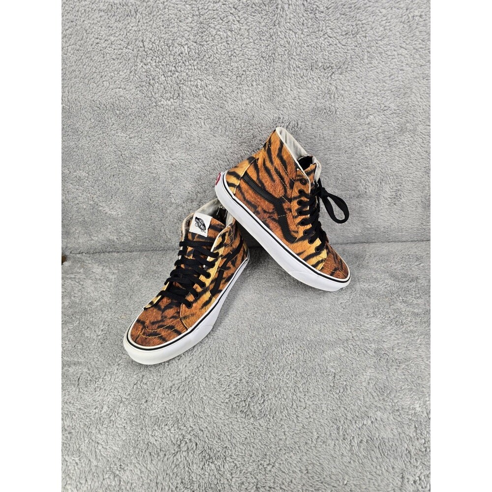 Vans Sk8 Hi Tiger Shoes Women's Animal Print Skate Casual Sneakers 9.5